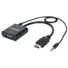 AV adapteris Manhattan HDMI - D-Sub (VGA) + Jack 3.5mm juoda (151559)