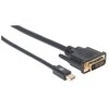 Kabelis Manhattan Rodyti Port mini - DVI- D 1.8m juoda (152150)