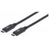 Intracom MANHATTAN SuperSpeed+ USB-C įrenginio kabelis USB 1m 3.1 Gen 2 Type-C vyriškas iki C tipo vyriškas 10 Gbps 5 A 1 m 3 pėd. Juodas