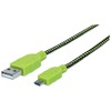 Manhattan MH 352765 USB 2.0 kab. A male to Micro B male USB Juodas/Žalias Braided 1.8m
