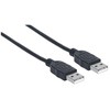 StarTech Manheteno didelės spartos USB A kabelis, USB 2.0, A tipo vyris – A tipo vyriškis, 480 Mbps, 1 m (3 pėdos), Juodas, 353892