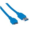 USB Manhattan USB-A - micro-B 2 m Mėlyna kabelis (325424)