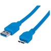 USB Manhattan USB-A - micro-B 2 m Mėlyna kabelis (325424)