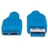 USB Manhattan USB-A - micro-B 2 m Mėlyna kabelis (325424)