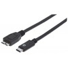 Manhattan USB 3.1 C/Micro-B, 1 m USB laidas 3.2 Gen 1 (3.1 Gen 1) USB C Micro-USB B Juoda