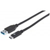 Manhattan USB 3.1 Gen2, 1 m USB kabelis 3.2 Gen 1 (3.1 Gen 1) USB C USB A Juoda