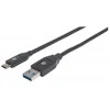 „Intracom MANHATTAN USB 3.1 Gen 1“ įrenginio kabelis 2 m A tipo kištukas iki C tipo kištukas 5 Gbps Juodas