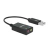 Intracom MANHATTAN USB-A Garso Adapteris USB-A Vyriškas iki 3,5 mm mikrofono įvesties ir garso išvesties moterys Juodas