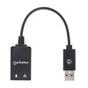 Intracom MANHATTAN USB-A Garso Adapteris USB-A Vyriškas iki 3,5 mm mikrofono įvesties ir garso išvesties moterys Juodas