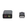Intracom MANHATTAN USB-A Garso Adapteris USB-A Vyriškas iki 3,5 mm mikrofono įvesties ir garso išvesties moterys Juodas