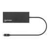 Intracom MANHATTAN USB 3.2 Gen 1 USB-C prie dviejų HDMI kelių prievadų adapteris USB-C prie 2x HDMI 4K30Hz 2x USB-A USB-C maitinimo tiekimo Gigabit RJ45 prievadas