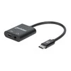 Intracom MANHATTAN USB-C prie ausinių lizdo adapteris USB-C kištukas iki 3,5 mm garso ir USB-C maitinimo tiekimo moterys Juodas