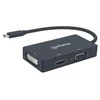 Manhattan 3-in-1 USB-C adapteris su DVI, HDMI ir VGA jungtimis