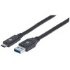 Intracom MANHATTAN USB 3.1 Gen 1 įrenginio kabelis 3 m A tipo kištukas iki C tipo kištukas 5 Gbps Juodas