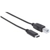 StarTech Manhattan Hi-Speed USB Type-C kabelis C Male / B Male, 2,0 m, Juodas, 354950