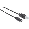 StarTech Manhattan Hi-Speed USB Type-C kabelis C Male / B Male, 2,0 m, Juodas, 354950