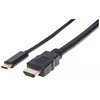 Intracom MANHATTAN USB-C į HDMI Adapteris Cable 2m juodas Konvertuoja DP Alt režimo signalą į HDMI 4K išvestį 2 m 6 pėd.