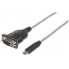 Intracom Manhattan 151283 serijinis kabelis Juoda, Sidabras 0,45 m USB-C Serial/COM/RS232/DB9