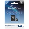 Atminties kortelė MediaRange SD MicroSD Card 64GB SD CL.10 inkl. Adapteris