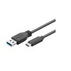 USB kabelis MicroConnect USB-A - USB-C 0,5 m Juodas (USB3.1CA05)