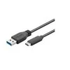 USB kabelis MicroConnect USB-A - USB-C 0,5 m Juodas (USB3.1CA05)