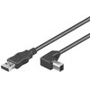 USB kabelis MicroConnect USB-A - USB-B 2 m Juodas (USBB2ANGLED)