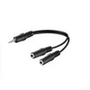 Kabelis MicroConnect Jack 3,5 mm - Jack 3,5 mm x2 0,2 m juoda (AUDLR02)