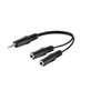 Kabelis MicroConnect Jack 3.5mm - Jack 3.5mm x2 0.2m juoda (AULL02)