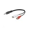 Kabelis MicroConnect Jack 3,5mm - RCA (Cinch) x2 0,2m juoda (AUDALHF02)