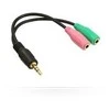 Kabelis MicroConnect Jack 3,5mm - Jack 3,5mm x2 0,15m juoda (AUDALS015)