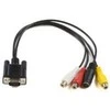 Kabelis MicroConnect D-Sub (VGA) - RCA (Cinch) x3 - S-Video 0.3m Juodas (MONGGSV)