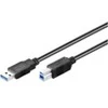 USB kabelis MicroConnect USB-A - USB-B 1 m Juodas (USB3.0AB1B)
