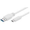 USB laidas MicroConnect USB-A - 1 m Baltas (USB3.1CA1W)