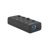 NATEC NHU-1557 Hub USB 3.0 Mantis2 4-jungtys on/off with AC Adapteris Juodas