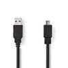 Nedis USB-Kabelis USB 2.0 | USB-A Stecker | USB Micro-B Stecker | 480 Mbps | Vernickelt | 3.00 m | rund | PVC | Juodas | Box
