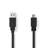 Nedis USB-Kabelis USB 2.0 | USB-A Stecker | USB Micro-B Stecker | 480 Mbps | Vernickelt | 3.00 m | rund | PVC | Juodas | Box