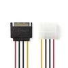 Nedis vidaus maitinimo kabeliai | Molex jungtis | 2x SATA 15 kontaktų lizdas | Paauksuotas | 0,15 m | apvalus | PVC | Įvairiaspalvis | vokas