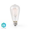 Nedis WLAN Smart LED kaitrinė lemputė (WIFILF10WTST64) - E27, ST64, 5 W, 500 lm, Skaidri