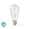 Nedis WLAN Smart LED kaitrinė lemputė (WIFILF10WTST64) - E27, ST64, 5 W, 500 lm, Skaidri