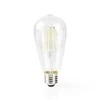 Nedis WLAN Smart LED kaitrinė lemputė (WIFILF10WTST64) - E27, ST64, 5 W, 500 lm, Skaidri