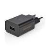 Nedis Netzladegerät 12 W 1x 2.4 A A - Anzahl der Ausgänge: 1x USB-A, Kein Kabelis im Lieferumfang enthalten, Single Voltage Output, juodas
