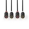 Kabelis Nedis Audio Cable 2x RCA -> 2 x RCA 2m Juodas