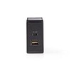 Nedis Netzladegerät 57 W Schnellladefunktion 2.25 A 2.4 - Anzahl der Ausgänge: 2, USB-A, USB-C™, Kein Kabelis im Lieferumfang enthalten, Automatische S