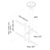 Neomounts NEWSTAR PLOKŠČIOJO EKRANO LUBINIS LAIKIKLIS (AUKŠTIS: 64–105 CM) 32–60" Sidabrinis