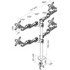 Newstar FPMA-D935D4 monitoriaus laikiklis arba stovas 68,6 cm (27") Gnybtas Sidabras