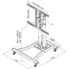 Laikiklis Neomounts „NewStar“ mobilus plokščio ekrano stovas – (aukštis: 80–120 cm), 27–70 colių, c:Sidabrinis