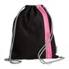 PAGNA Turnbeutel Go juodas/dunkelrosa Zipper 46x36cm