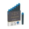 Rašalo kapsulės Parker, trumpos, mėlynos (6 vnt.)