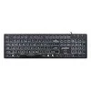 Klaviatūra Perixx PERIBOARD-317, DE, su pašvietimu klaviatūra, USB su laidu, large block letters, juodas (układ niemiecki)
