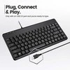 Klaviatūra Perixx PERIBOARD-409 H, US, Mini USB-klaviatūra, 2 Hubs, juoda (US-išdėstymas)